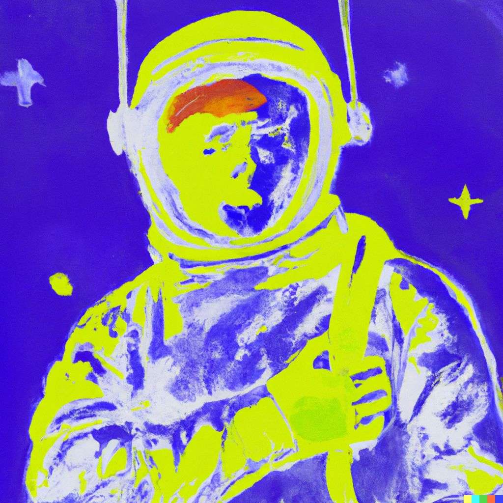 an astronaut, painting by Andy Warhol
